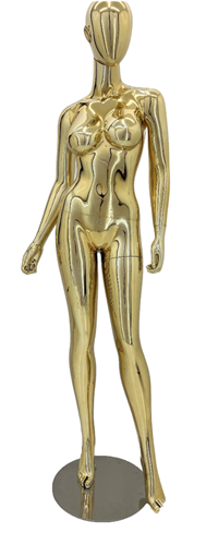 Female  Egghead or Headless Brazilian Mannequin Gold Chrome - Pose 1