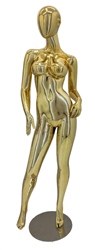 Female  Egghead or Headless Brazilian Mannequin Gold Chrome - Pose 2