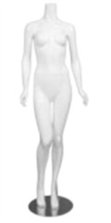 Matte White Headless Female Brazilian Mannequin - Changeable Heads