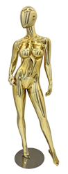 Female  Egghead or Headless Brazilian Mannequin Gold Chrome - Pose 5