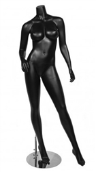 Matte Black Female Headless Brazilian Mannequin Posed Leg