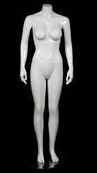 Matte White Headless Brazilian Body Mannequin Hands By Side