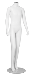 Matte White Headless Teenage Mannequin - Changeable Heads