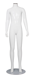 Glossy White Headless Teenage Mannequin - Changeable Heads  - Straight on Pose