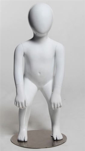 1 Year Old Child Mannequin in Glossy White