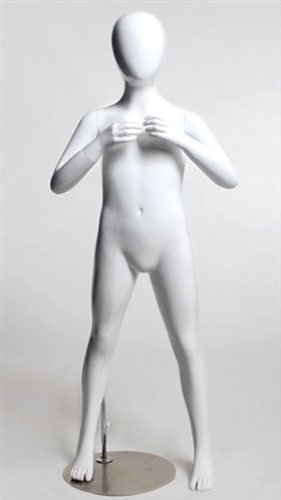 4 Year Old Child Mannequin in Glossy White from Zing Display