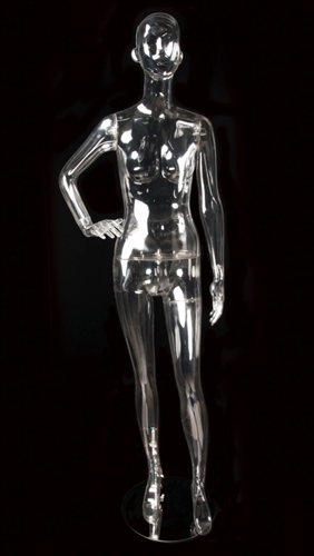 Clear Translucent Female Abstract Mannequin Right Hand on Hip