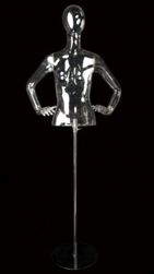 Clear Egghead Female Half Torso Form Mannequin Hands on Hips