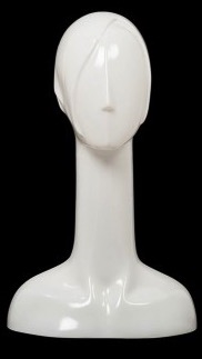 Female Abstract Mannequin Head Form Glossy White