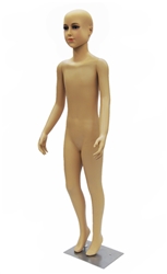 5-6 year old child in standing pose. Unisex child mannequin with realistic facial features. Its head can swivel and is detachable if you prefer a headless mannequin for your display.