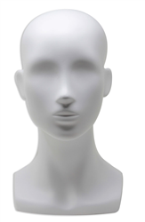 Female Head with Facial Features and Ears - Matte White