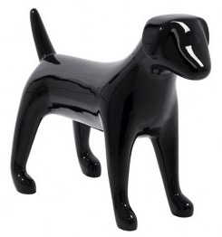 Dog Mannequin, Black Fiberglass 19 1/2 x 8 1/2 x 14 1/4 (L x W x H)