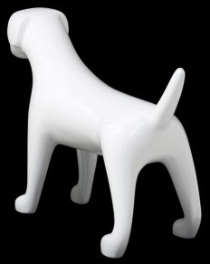 Medium Terrier Dog Mannequin: Glossy or Shiny White – Mannequin Madness