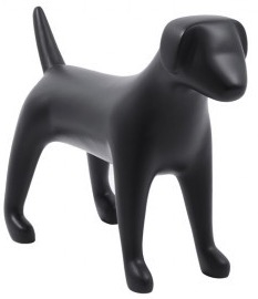 Matte Black Abstract Medium Puppy Dog Mannequin