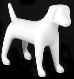 Matte White Abstract Medium Puppy Dog Mannequin