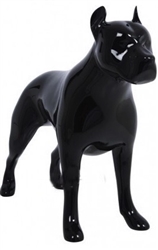 Glossy Black Abstract Pit Bull Dog Mannequin