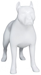 Glossy White Abstract Pit Bull Dog Mannequin