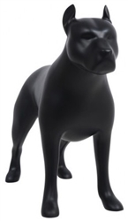 Matte Black Abstract Pit Bull Dog Mannequin