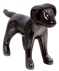 Black Chrome Abstract Small Puppy Dog Mannequin
