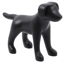 Matte Black Abstract Small Puppy Dog Mannequin