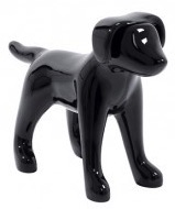Glossy Black Abstract Small Puppy Dog Mannequin