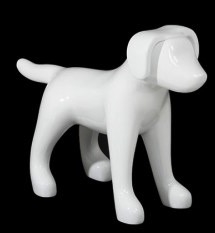 Glossy White Abstract Small Puppy Dog Mannequin
