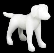Matte White Abstract Small Puppy Dog Mannequin