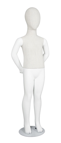 Linen Mixed Fabric Child Mannequin Hands behind