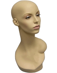 Female Display Head with Realistic Makeup