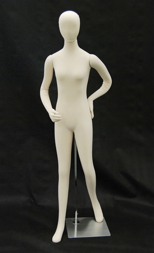 Jersey Covered Fully Posable Male Mannequin in Tan