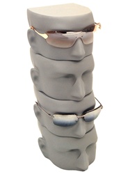 GunMetal Gray Sunglasses Male Display Faces - 4 pack