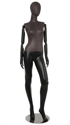 Distressed Leather-Like Mixed Fabric Mannequin Bendable Arms Leg Out