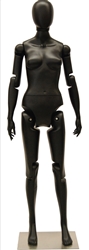 Posable Female Mannequin Matte Black