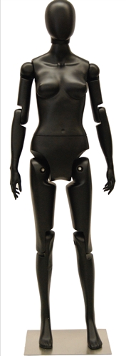 Posable Female Mannequin Matte Black