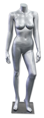 Headless Female Mannequin Gloss Silver