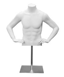 Male Half Torso Form Matte White