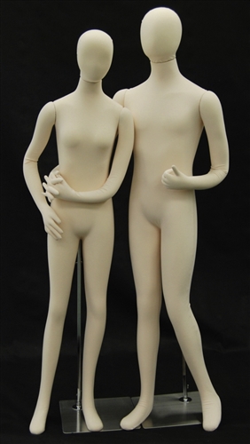 Economical Flexible Mannequin Couple in Beige / Tan Color