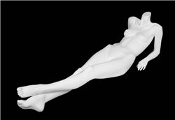 Headless Matte White Female Mannequin - Lying Back
