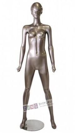 Metallic Gold Retro Abstract Female Mannequin