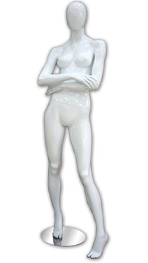 Glossy Female Mannequin in Pink, White, Black, Light Blue or Gray from www.zingdisplay.com