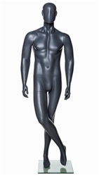 Grey Abstract Male Mannequin - Legs Crossed
