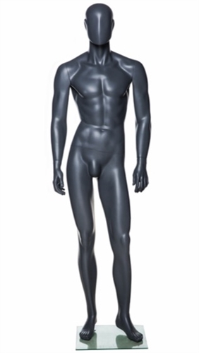Grey Abstract Male Mannequin - Left Leg Bent