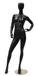 Female Egghead Mannequin in Satin Black