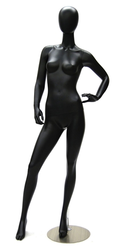 Female Egghead Mannequin in Satin Black