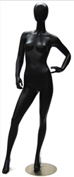 Female Egghead Mannequin in Black Matte