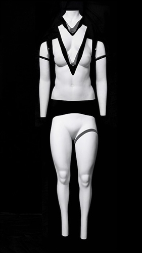 Ghost mannequin allows you to display or photograph your clothes without the mannequin getting in the way. This one is a a headless plus sized female.