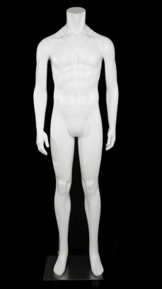 Matte White Male Full Body Ghost Mannequin from www.zingdisplay.com