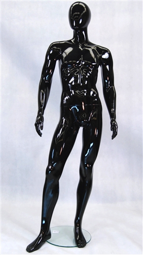 Egghead Male Mannequin with a glossy black finish.