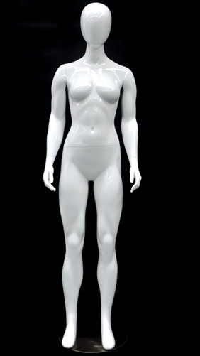 Glossy White Petite Female Egghead Mannequin