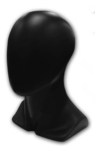 Black Female Display Head with Egghead. Choice of black or white finish.